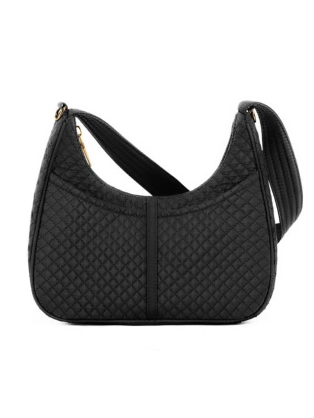 Lightweight Quilted Cotton Puffer Crossbody Hobo Bag with Adjustable Strap for
